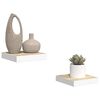 vidaXL Rafturi perete suspendate 2 buc. alb/stejar 23x23,5x3,8 cm MDF