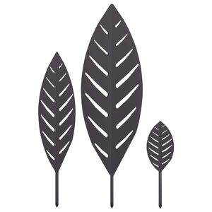 vidaXL Coadă de grădină 3 buc. 116,5 x 35 x 3 cm Negru Oțel