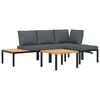 vidaXL Set mobilier de grădină cu perne, 4 piese, negru, aluminiu