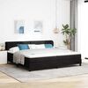 vidaXL Pat cu arcuri cu saltea cu headboard Negru 200 x 200 cm Catifea