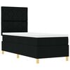 vidaXL Pat cu arcuri cu saltea cu headboard Negru 80 x 200 cm țesătură
