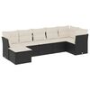 vidaXL Set canapele de grădină cu perne, 7 piese, negru, poliratan