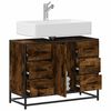 vidaXL Dulap chiuveta de baie stejar fumuriu 80x33x60 cm lemn compozit