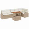 vidaXL Set de canapele pentru grădină 7 buc. Bej Rattan poli