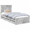 vidaXL Cadru de pat Gri din beton 90 x 190 cm Lemn Ingineresc