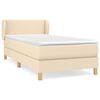 vidaXL Pat box spring cu saltea, crem, 100x200 cm, textil