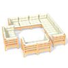 vidaXL Set mobilier grădină cu perne crem, 11 piese, lemn masiv de pin