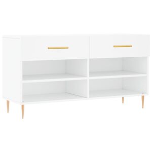 vidaXL Bancă de pantofi, alb, 102x35x55 cm, lemn prelucrat