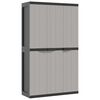 vidaXL Dulap depozitare de exterior, gri și negru, 97x37x165 cm, PP