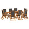 vidaXL Set mobilier de grădină, 9 piese, lemn masiv acacia/textilenă