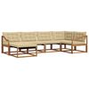 vidaXL Set de canapele de exterior cu pernă 6 pcs Natural și Bej