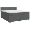 vidaXL Pat boxspring cu saltea Gri &icirc;nchis 160 x 200 cm Țesătură