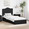 vidaXL Pat cu storage cu headboard Negru 75 x 190 cm Lemn compozit