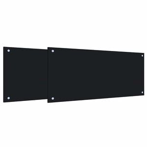 vidaXL Panou de bucătărie 2 buc. Negru 90 x 40 cm sticlă securizată