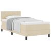 vidaXL Pat cu arcuri cu pernă cu headboard Crem 90 x 200 cm țesătură