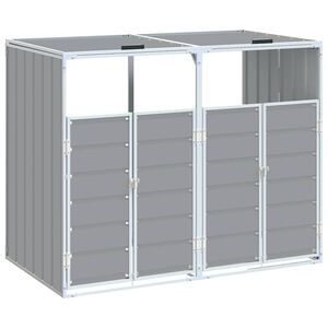 vidaXL Depozit pubele cu roți duble, gri, 144x81x113 cm, oțel