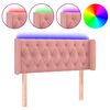 vidaXL Tăblie de pat cu LED, roz, 93x16x78/88 cm, catifea