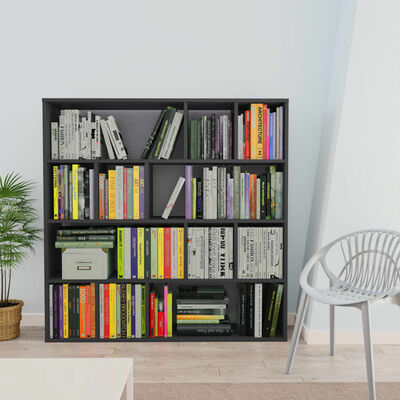 vidaXL Separator cameră/Bibliotecă, gri, 110x24x110 cm, PAL