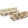 vidaXL Set mobilier de grădină cu perne, 8 piese, lemn masiv pin