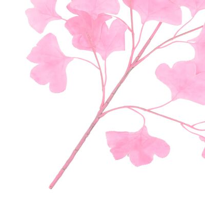 vidaXL Frunze artificiale Ginko, 10 buc., roz, 65 cm