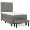 vidaXL Pat box spring cu saltea, gri &icirc;nchis, 100x200 cm, textil