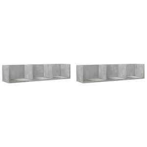 vidaXL Dulapuri perete, 2 buc., gri beton 75x18x16,5 cm lemn prelucrat