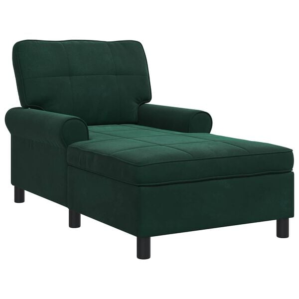 vidaXL șezlong de relaxare Verde &icirc;nchis 91 x 157 x 91 cm Catifea