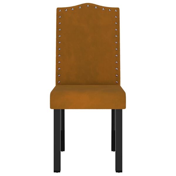 vidaXL Scaune de bucătărie, 4 buc., maro, catifea