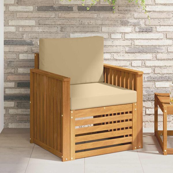 vidaXL Set de canapele de exterior cu pernă natural 71 x 63 x 73 cm