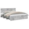vidaXL Cadru de pat Gri din beton 180 x 200 cm Lemn prelucrat