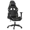 vidaXL Scaun de gaming masaj/suport picioare negru/Camuflaj piele eco