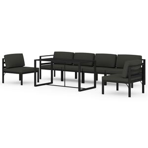 vidaXL Set mobilier de grădină cu perne, 7 piese, antracit, aluminiu