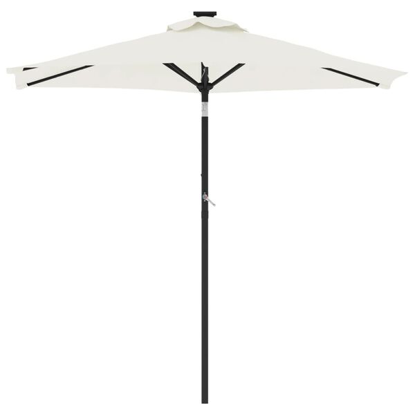 vidaXL Umbrelă soare de grădină stâlp din oțel, alb, 225x225x212 cm