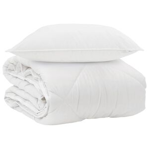 vidaXL Duvet pentru Toate Sezoanele cu pernă 2 pcs Alb Microfibră
