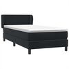 vidaXL Pat box spring cu saltea, negru, 90x210 cm, catifea