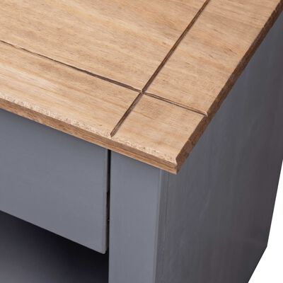 vidaXL Noptieră, gri, 46x40x57 cm, lemn masiv de pin, gama Panama