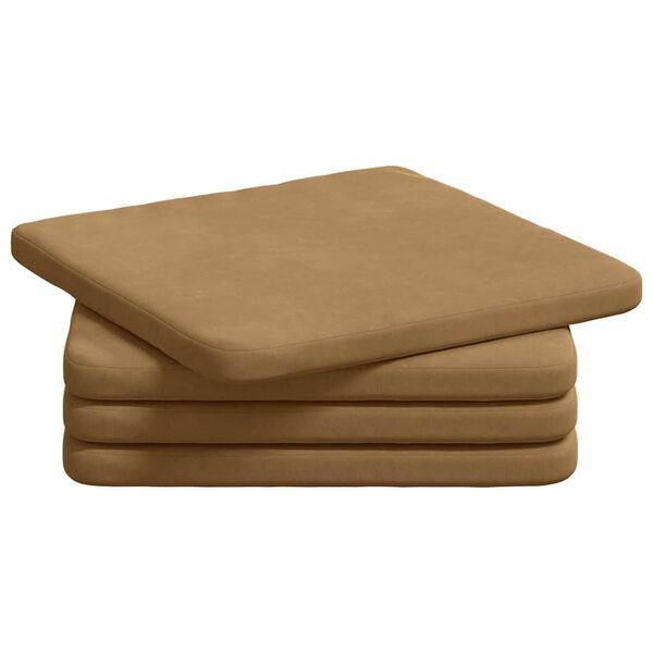 vidaXL Perne de Șezut 4 pcs Maro 40 x 40 x 3 cm Catifea