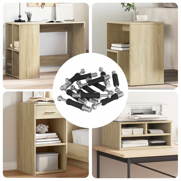 vidaXL Șurub pentru &Icirc;ncuietoare Cam 12 pcs Argintiu și Negru Metal