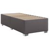 vidaXL Pat box spring cu saltea, gri, 90x200 cm, piele ecologică
