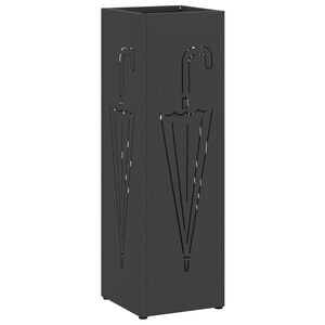 vidaXL Stand pentru Umbrele de Plouă Negru 15,5 x 15,5 x 49 cm Oțel