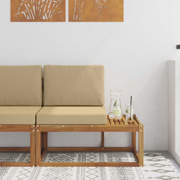 vidaXL Canapea de exterior cu pernă natural 91 x 63 x 73 cm