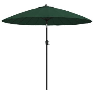 vidaXL Umbrelă de soare de exterior, st&acirc;lp aluminiu, verde, 270 cm