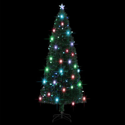 vidaXL Brad de Crăciun pre-iluminat cu suport, 240 cm, fibră optică