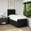 vidaXL Pat box spring cu saltea, negru, 90x200 cm, textil