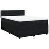vidaXL Pat box spring cu saltea, negru, 160x200 cm, catifea