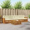 vidaXL Set de canapele de exterior cu pernă 5 pcs Natural și Crem