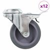 vidaXL Roți pivotante cu gaură pentru șurub, 12 buc., 75 mm