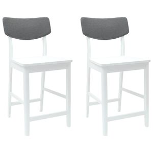 vidaXL Scaune de dining 2 buc. Lemn Solid de Cauciuc Alb