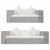 vidaXL Set de canapea cu perne, 2 piese, gri, ratan natural