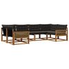 vidaXL Set de canapele de exterior 6 buc. Natural și Negru